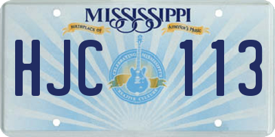 MS license plate HJC113