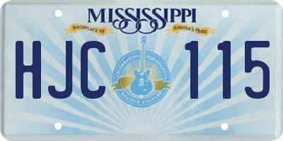 MS license plate HJC115