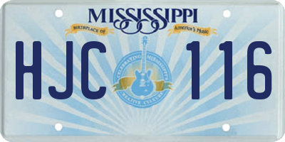MS license plate HJC116