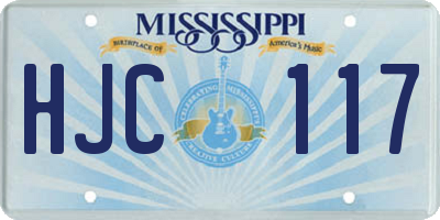 MS license plate HJC117