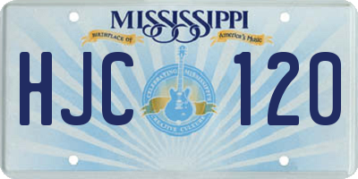 MS license plate HJC120