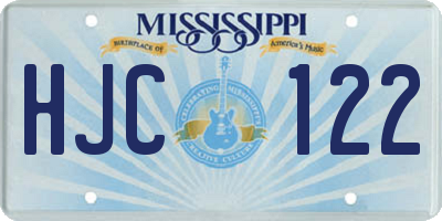MS license plate HJC122
