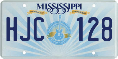 MS license plate HJC128