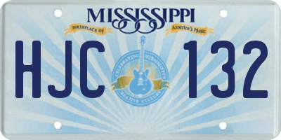 MS license plate HJC132