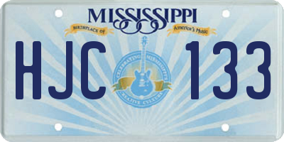 MS license plate HJC133