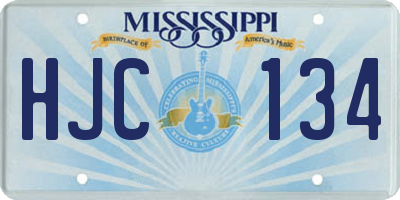 MS license plate HJC134