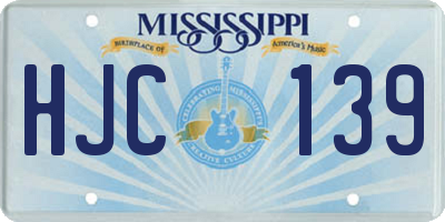 MS license plate HJC139
