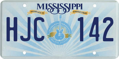 MS license plate HJC142