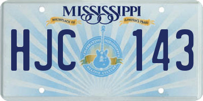 MS license plate HJC143