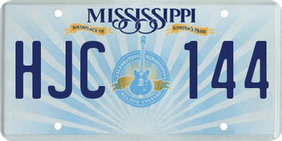 MS license plate HJC144