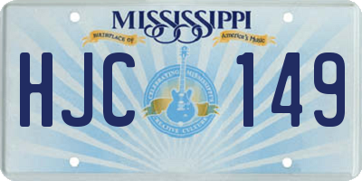 MS license plate HJC149