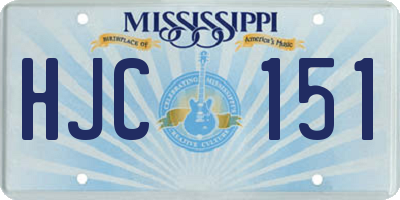 MS license plate HJC151
