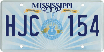 MS license plate HJC154
