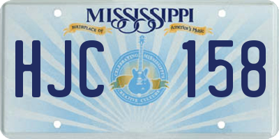 MS license plate HJC158