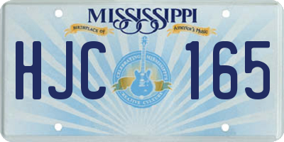 MS license plate HJC165