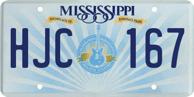 MS license plate HJC167