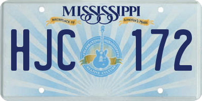 MS license plate HJC172
