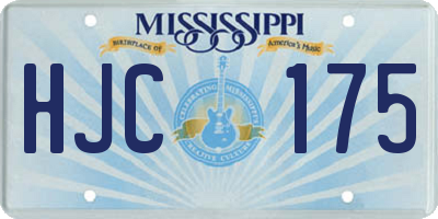 MS license plate HJC175