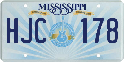 MS license plate HJC178