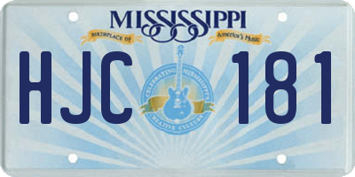 MS license plate HJC181