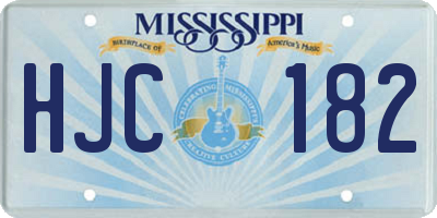 MS license plate HJC182