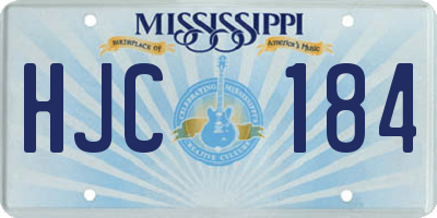 MS license plate HJC184