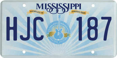 MS license plate HJC187
