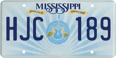 MS license plate HJC189