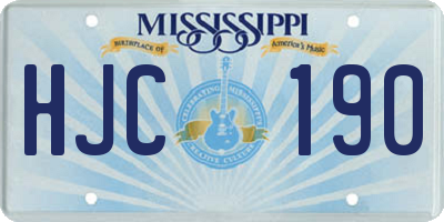 MS license plate HJC190