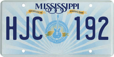 MS license plate HJC192