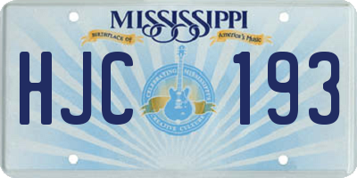 MS license plate HJC193