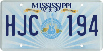 MS license plate HJC194