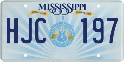 MS license plate HJC197