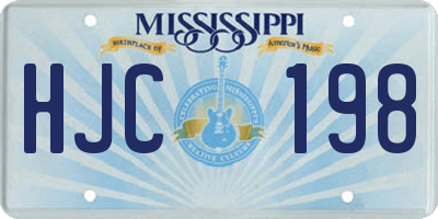 MS license plate HJC198