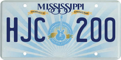 MS license plate HJC200