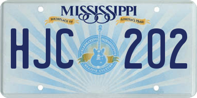 MS license plate HJC202