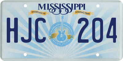MS license plate HJC204
