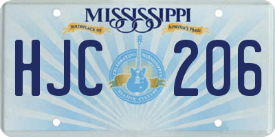 MS license plate HJC206