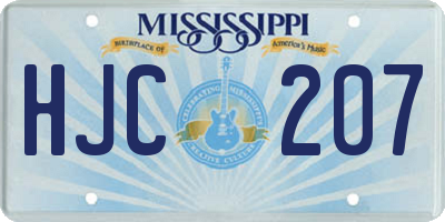 MS license plate HJC207