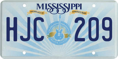MS license plate HJC209