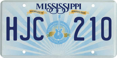 MS license plate HJC210
