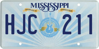 MS license plate HJC211