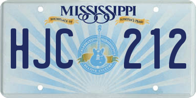 MS license plate HJC212