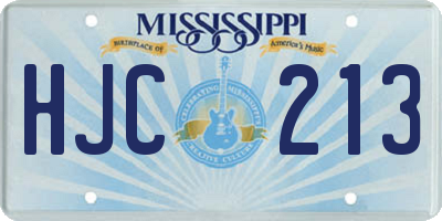 MS license plate HJC213