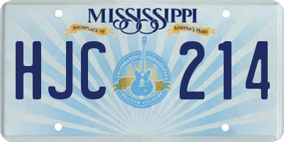MS license plate HJC214