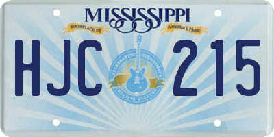 MS license plate HJC215