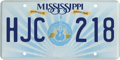 MS license plate HJC218