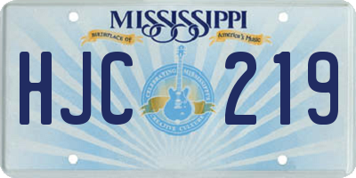 MS license plate HJC219