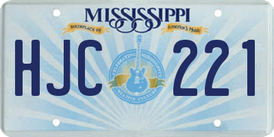 MS license plate HJC221