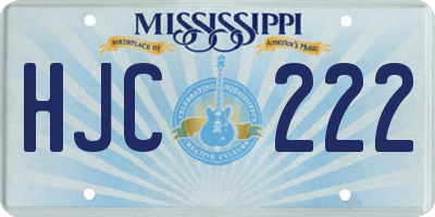MS license plate HJC222